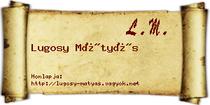 Lugosy Mátyás névjegykártya